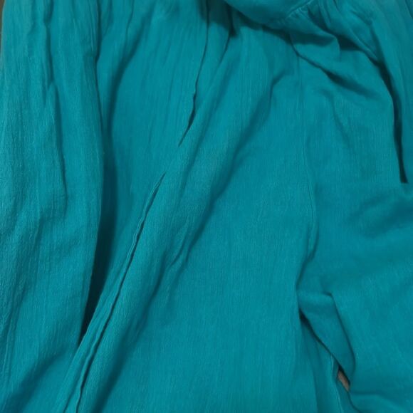 Becca Women's Gauzy Smocked Waist Pants, Swim coverup, Turquoise , Small, NWT - Picture 11 of 13